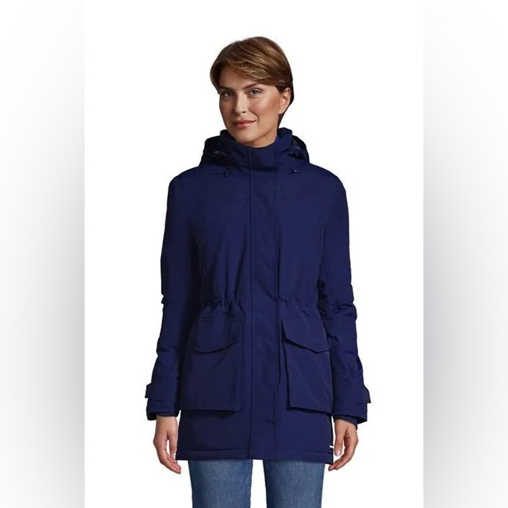 Women’s Blue Lands End Squall Coat Fleece Lined